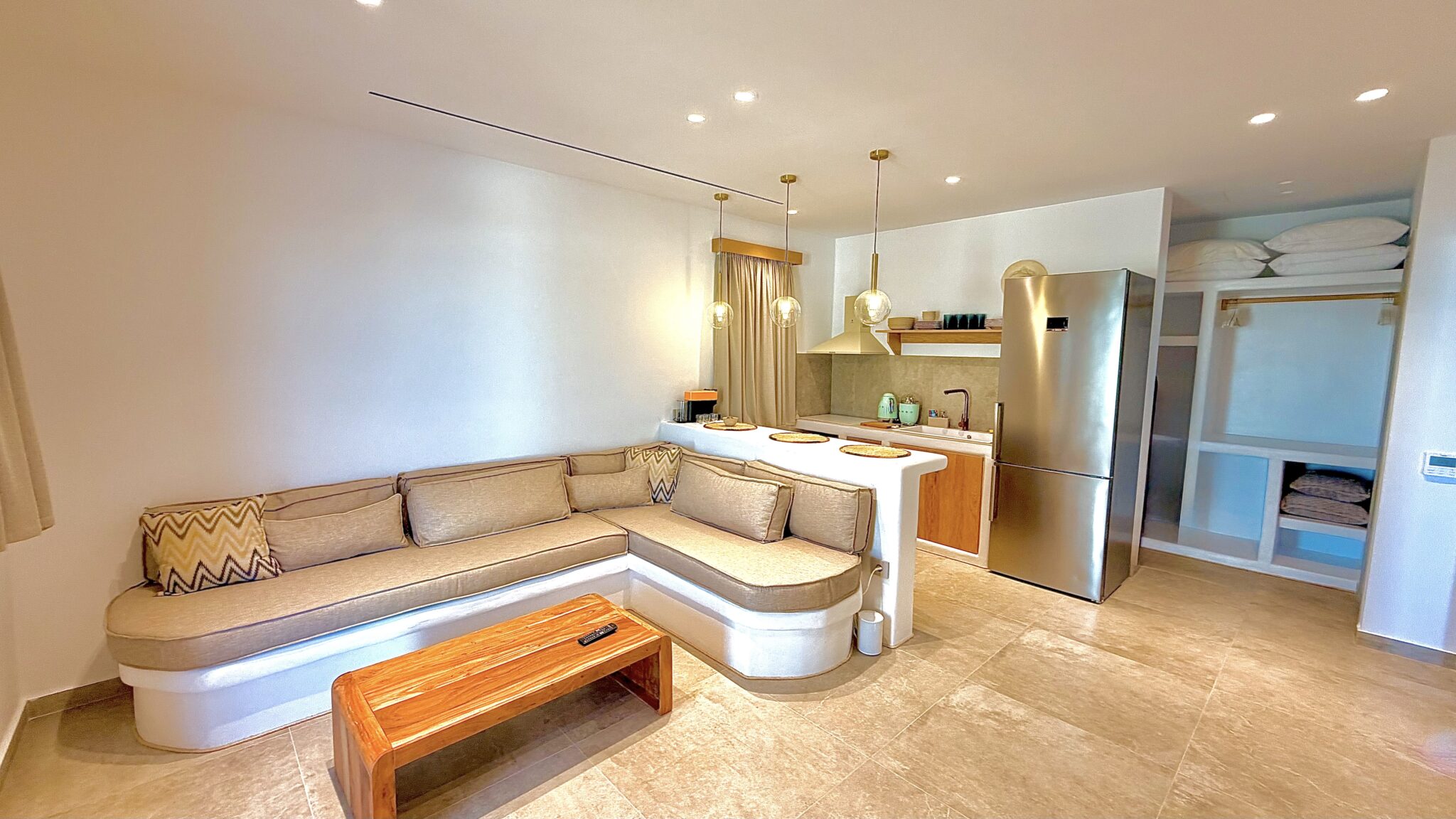 Living room and kitchen