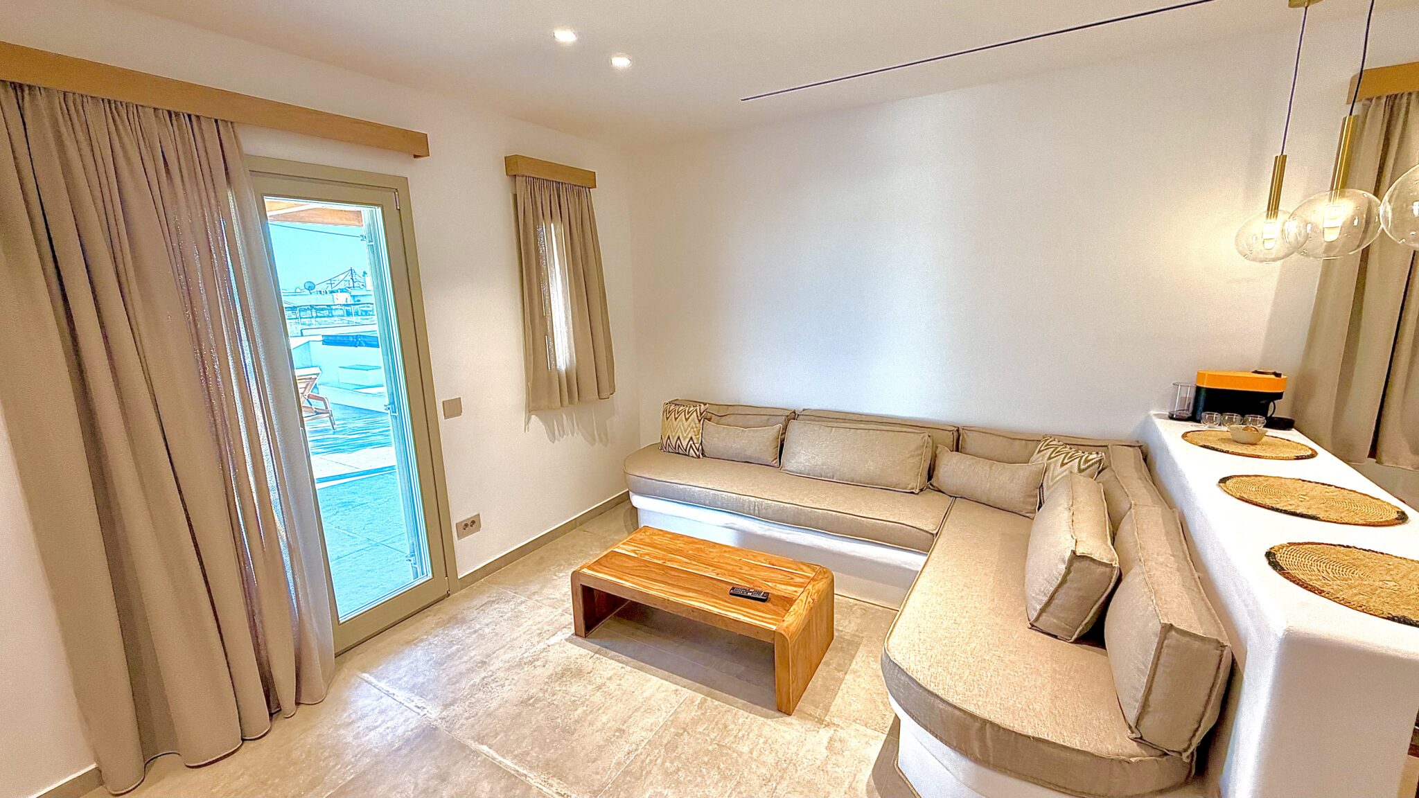 Living room with sofa bed